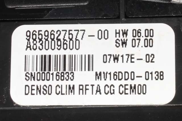 Varmeapparat betjening til Citroën C4, Picasso 2006-2013 (Type I) (PEUGEOT|96 596275 77-00|)