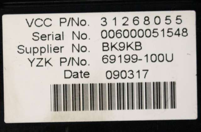 Instrument kjørecomputer til Volvo V50 2007-2012 (Fase 2)  (YAZAKI|69199-100U|31268055|)