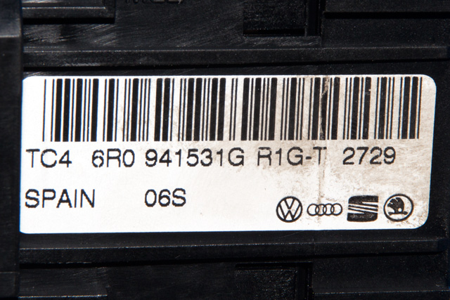Bryter lys til VW Polo 2009-2014 (Type V, Fase 1)  (VAG|6R0 941 531 G|)