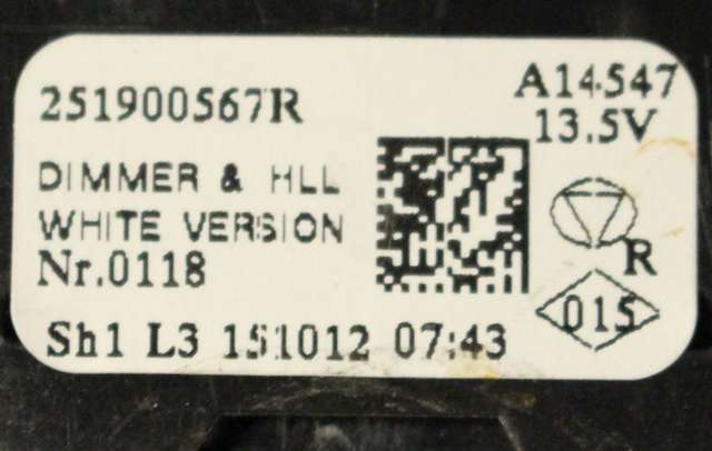 Bryter diverse til Renault Zoe 2013-2019 (Fase 1)  (RENAULT|2519 00567R|)