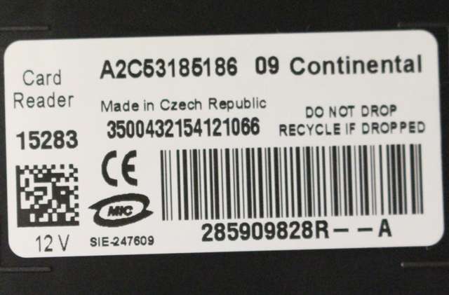 Styreenhet diverse til Renault Zoe 2013-2019 (Fase 1)  (RENAULT|2859 09828R|)