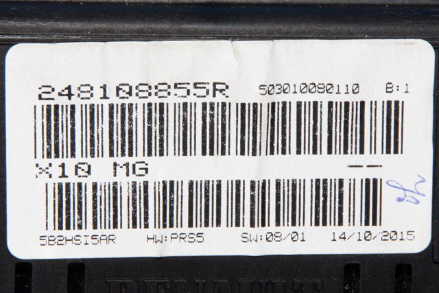Instrumentpanel til Renault Zoe 2013-2019 (Fase 1) (RENAULT|2481 08855R|)