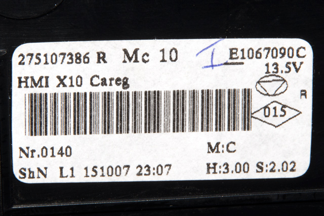 Varmeapparat betjening til Renault Zoe 2013-2019 (Fase 1) (RENAULT|2751 07386R|)