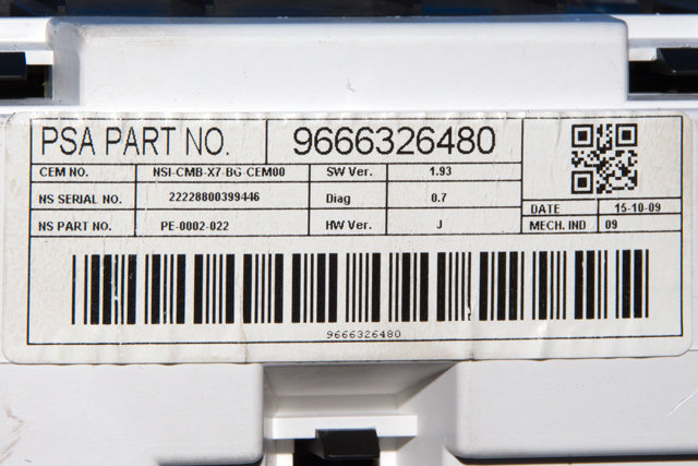 Instrumentpanel til Citroën C5 2008-2017 (Type II)  (CITROEN|96 663264 80|)