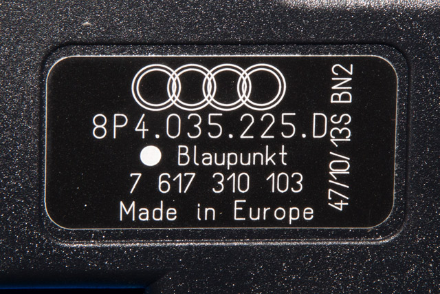 Antenne forsterker til Audi A3 2009-2012 (Type II, Fase 2)  (BLAUPUNKT|7 617 310 103|8P4 035 225 D|)