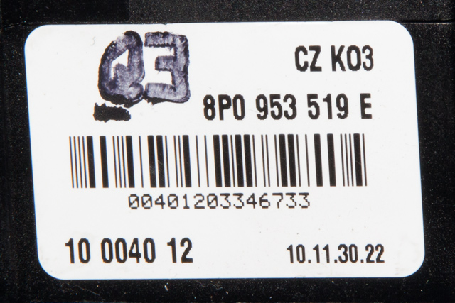 Bryter visker til Audi A3 2009-2012 (Type II, Fase 2)  (VAG|8P0 953 519 E|)