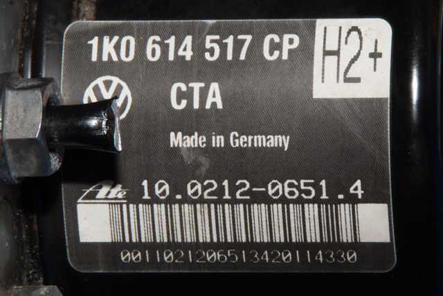 ABS sentral til Audi A3 2009-2012 (Type II, Fase 2)  (VAG|1K0 614 517 CP|1K0 907 379 BE|)