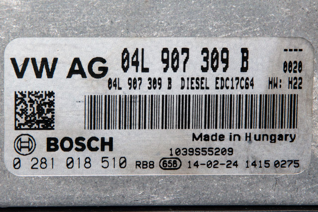 Styreenhet motor til VW Golf VII 2012-2017 (Fase 1) (BOSCH|0 281 018 510|04L 907 309 B|)