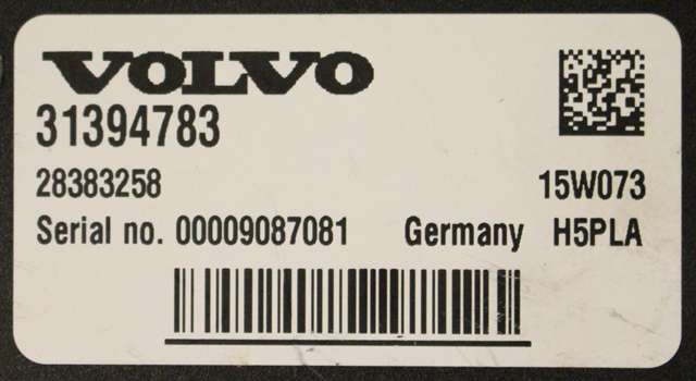 Styreenhet diverse til Volvo V60/V60 CC 2013-2018 (Type I, Fase 2) (VOLVO|31394783|)