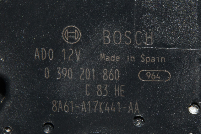 Viskermotor bakrute til Ford Fiesta 2008-2012 (Type VI, Fase 1)  (BOSCH|0 390 201 860|8A61-A17K441-AA|)