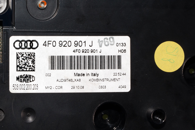 Instrumentpanel til Audi A6 2008-2011 (Type III, Fase 2) (C6) (C6) (VAG|4F0 920 901 J|)