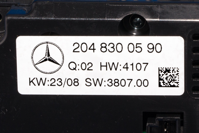 Varmeapparat betjening til Mercedes C-Klasse 2007-2011 (Fase 1) (W204) (W204) (MERCEDES|204 830 05 90|)