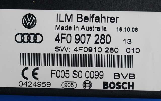 Styreenhet diverse til Audi A6 2008-2011 (Type III, Fase 2) (C6) (C6) (VAG|4F0 907 280|)