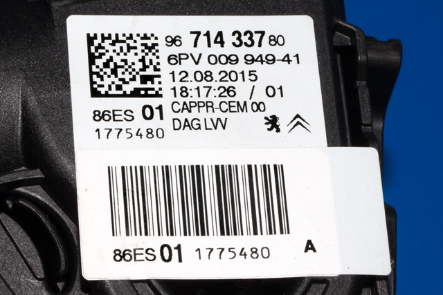 Pedal gass til Peugeot 208 2012-2019 (Type I) (HELLA|6PV 009 949-41|96 714337 80|)