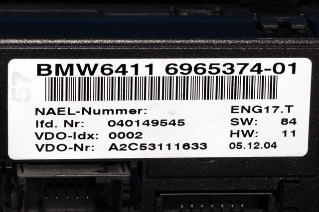Varmeapparat betjening til BMW 3-Serie 2005-2011 (E90/E91/E92/E93) (E90/E91/E92/E93) (VDO|A2C53111633|64.11-6 965 374|)