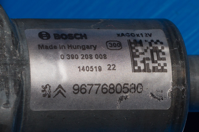 Viskermotor bakrute til Peugeot 308 2013-2021 (Type II)  (BOSCH|0 390 208 008|96 776805 80|)