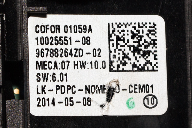 Bryter ruteheis førerdørspanel til Peugeot 308 2013-2021 (Type II)  (PEUGEOT|96 788264 ZD-02|)