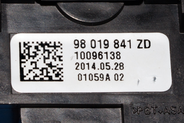 Bryter setevarme til Peugeot 308 2013-2021 (Type II)  (PEUGEOT|98 019841 ZD|)