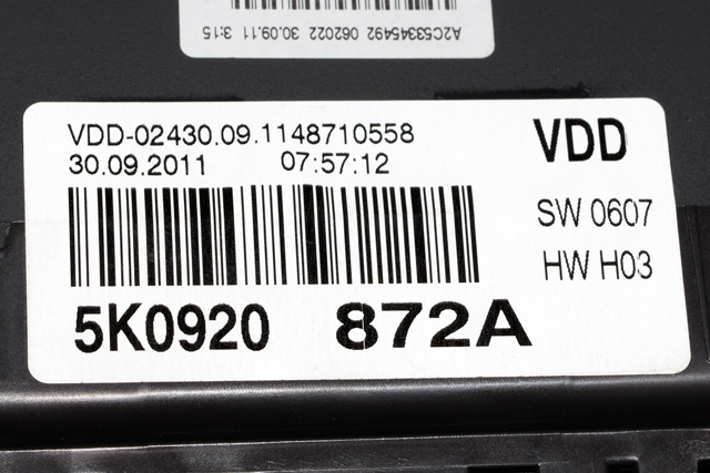 Instrumentpanel til VW Golf VI 2008-2012  (VAG|5K0 920 872 A|)