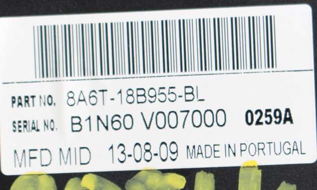 Instrument kjørecomputer til Ford Fiesta 2008-2012 (Type VI, Fase 1) (FORD|8A6T-18B955-BL|)