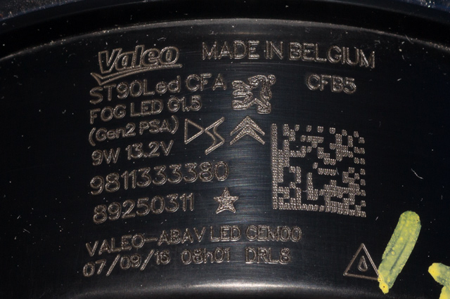 Tåkelykt høyre foran til Peugeot 3008 2016-->> (Type II) (VALEO|89250311|98 113333 80|)