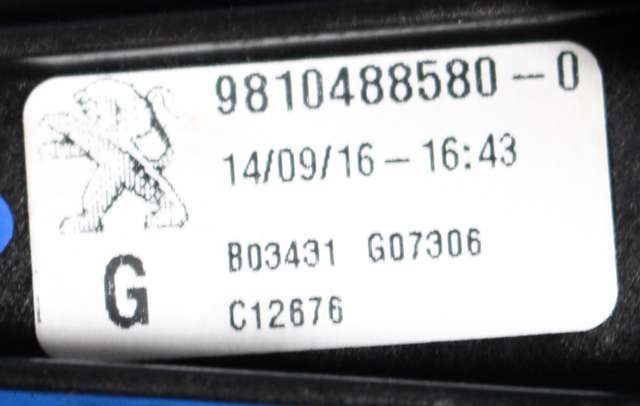 Ruteheis venstre bak til Peugeot 3008 2016-->> (Type II) (PEUGEOT|98 104885 80|)
