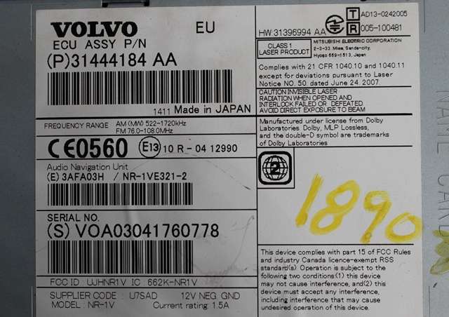 Bilstereo navigasjon spiller til Volvo V40 2012-2019 (VOLVO|31444184|)