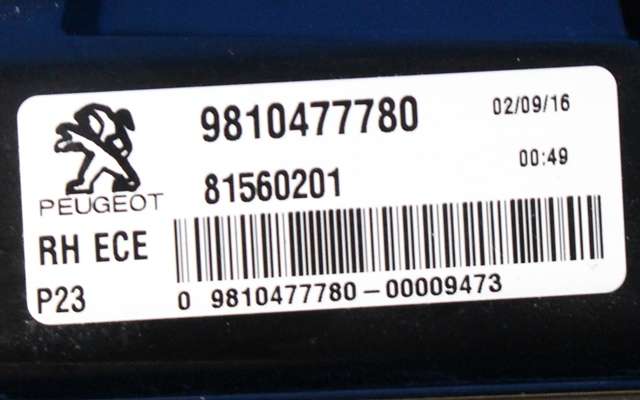 Baklykt høyre indre til Peugeot 3008 2016-->> (Type II) (PEUGEOT|98 104777 80|)
