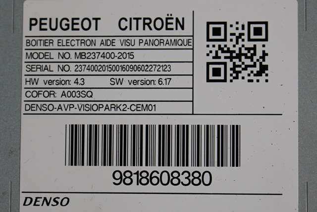 Styreenhet diverse til Peugeot 3008 2016-->> (Type II)  (DENSO|237400-2015|98 186083 80|)