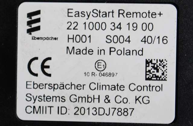 Styreenhet diverse til Peugeot 3008 2016-->> (Type II)  (EBERSPACHR|221000341900|)
