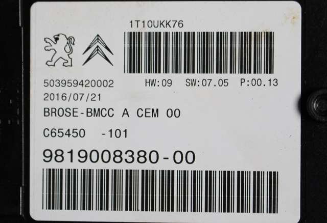 Styreenhet elektrisk bakluke til Peugeot 3008 2016-->> (Type II)  (PEUGEOT|98 190083 80-00|)