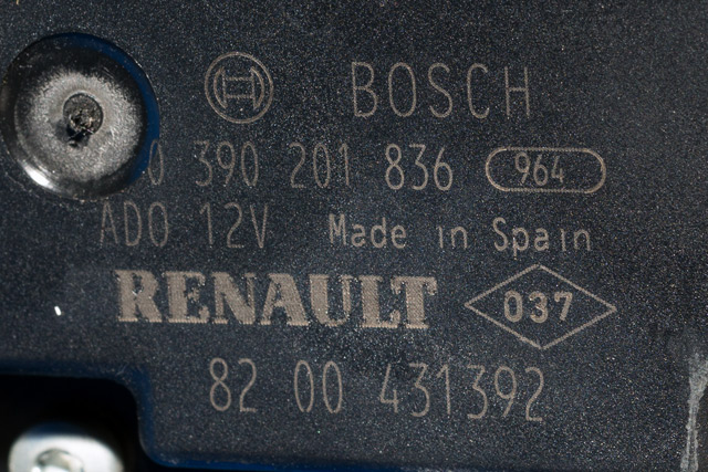 Viskermotor bakrute venstre til Renault Kangoo 2008-2021 (Type II)  (BOSCH|0 390 201 836|8200 431392|)