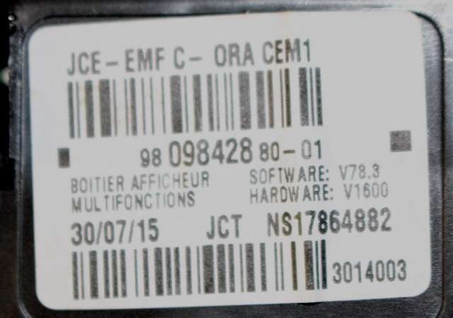 Instrument kjørecomputer til Peugeot Expert 2007-2016 (Type II) (PEUGEOT|98 098428 80|)