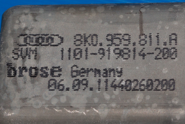 Ruteheis, kun motor, venstre bak til Škoda Superb 2008-2015 (Type II) (VAG|8K0 959 811 A|)