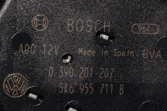 Viskermotor bakrute til VW Polo 2009-2014 (Type V, Fase 1) (BOSCH|0 390 201 207|5K6 955 711 B|)