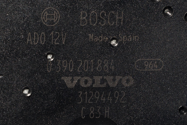 Viskermotor bakrute til Volvo V60/V60 CC 2013-2018 (Type I, Fase 2) (BOSCH|0 390 201 884|31294492|)