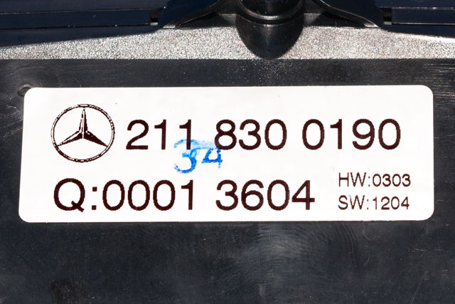 Varmeapparat betjening til Mercedes E-Klasse 2002-2006 (Fase 1) (W211) (W211) (MERCEDES|211 830 01 90|)