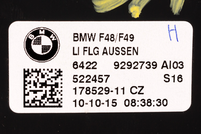 Dashbord friskluftdyse venstre til BMW X1 2015-2022 (F48) (F48) (BMW|64.22-9 292 739|)