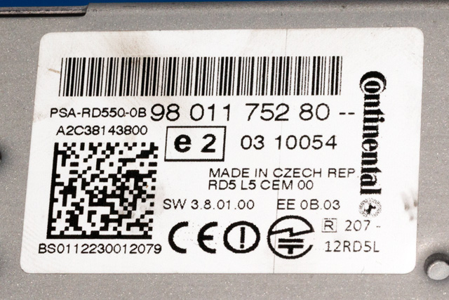 Bilstereo til Peugeot 508 2011-2014 (Type I, Fase 1)  (PEUGEOT|98 011752 80|)