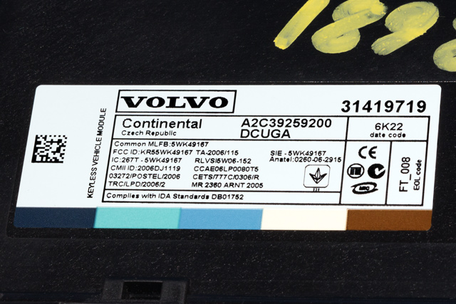 Styreenhet nøkkelfri/keyless til Volvo XC60 2014-2017 (Type I, Fase 2)  (VOLVO|31419719|)