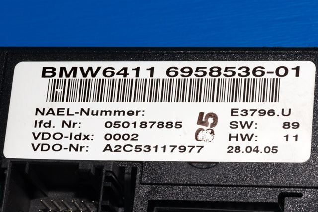 Varmeapparat betjening til BMW 1-Serie 2004-2011 (E81/E82/E87/E88) (E81/E82/E87/E88) (VDO|A2C53117977|64.11-6 958 536|)