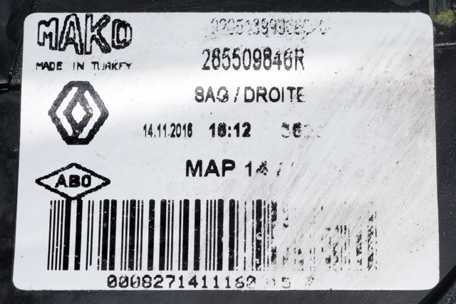 Baklykt høyre ytre til Renault Clio 2016-2019 (Type IV, Fase 2) (RENAULT|2855 09846R|)