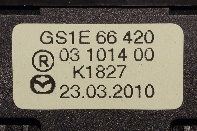 Bryter setevarme til Mazda 6 2010-2013 (Type II, Fase 2)  (MAZDA|GS1E-66-420|)