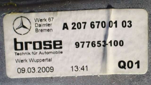 Ruteheis venstre bak til Mercedes E-Klasse, Coupe/Cab 2009-2013 (Fase 1) (C207) (C207) (MERCEDES|A 207 670 01 03|)