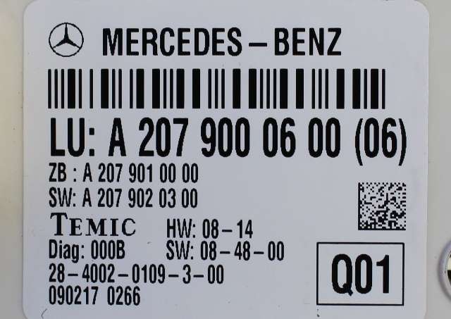 Styreenhet diverse til Mercedes E-Klasse, Coupe/Cab 2009-2013 (Fase 1) (C207) (C207) (MERCEDES|A 207 900 06 00|)