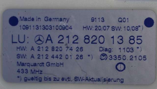 Styreenhet nøkkelfri/keyless til Mercedes E-Klasse, Coupe/Cab 2009-2013 (Fase 1) (C207) (C207) (MERCEDES|A 212 820 13 85|)