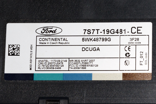 Styreenhet sentrallås til Ford S-Max 2010-2015 (Type I, Fase 2)  (FORD|7S7T-19G481-CE|)