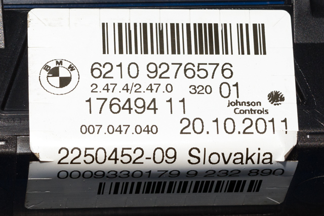 Instrumentpanel til BMW X3 2010-2017 (F25) (F25) (JOHNSON|2250452-09|9 276 576|)