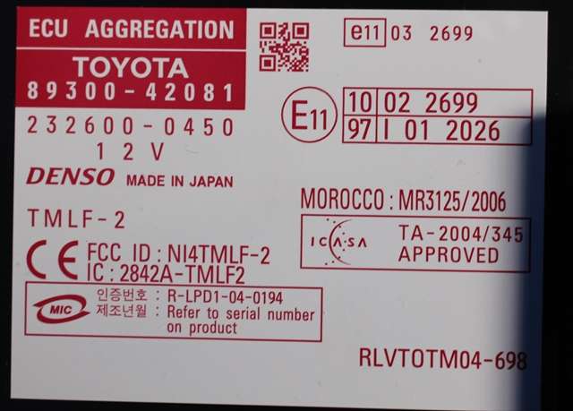 Styreenhet diverse til Toyota RAV4 2009-2013 (Type III, Fase 2)  (DENSO|232600-0450|89300-42081|)