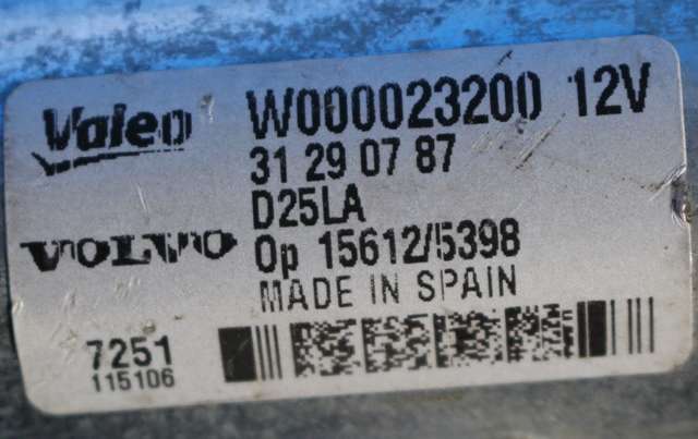 Viskermotor bakrute til Volvo V70 2007-2013 (Type III, Fase 1)  (VOLVO|31290787|)